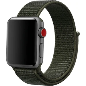 Apple Watch 38-40-41MM Için Cırtlı Kumaş Kordon-03 Koyu Yeşil