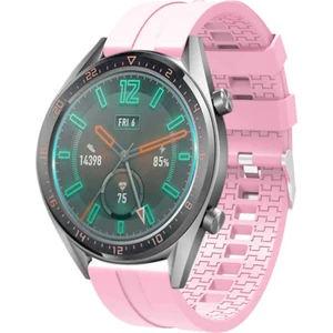 Huawei Watch Gt 4 (46MM) Için Içi Desenli Silikon Kordon-23 Pembe