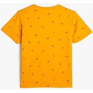 Erkek Çocuk Tişört Kısa Kollu Scooter Grafik Baskılı Bisiklet Yaka Pamuklu