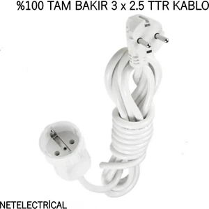 Tekli Topraklı Seyyar Uzatma Kablosu 20 Metre 3x2,5 TTR
