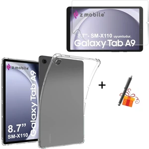 Samsung Galaxy Tab A9 8.7” SM-X110 Silikon Kılıf Antishock - Nano Esnek Ekran Koruyucu Kalem Hediyeli Set