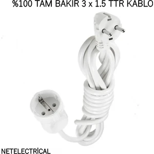 Tekli Topraklı Seyyar Uzatma Kablosu 20 Metre 3x1,5 TTR