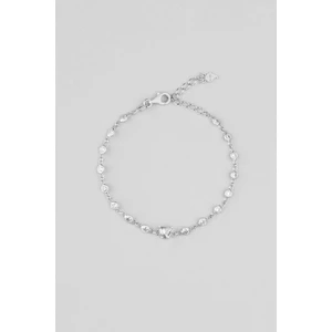 So CHIC Aşk Yolu 18 Ayar Beyaz Altın Kaplama 18 cm Gümüş Bileklik