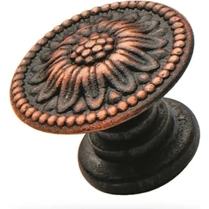 Mobilya Dolap Kulp Eskitme Tek Vidalı Bakır Ayçiçeği Düğme