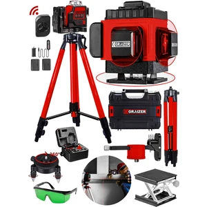 Alman 128 Vf Tripodlu 12 Köşe Otomatik Hizalama Lazer Metre 360 Derece Yatay Dikey Çapraz Kumandalı Çantalı