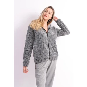 Sweet's Collection Kapüşonlu Welsoft Gri Kırçıllı Ceket