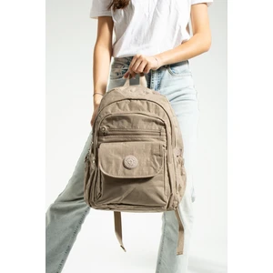 Çanta Trend Krem Unisex Ayarlanabilir 9 Gözlü Laptop Bölmeli Çantası