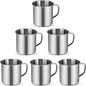 3 Adet Metal Kupa Bardak Piknik Kamp Bardağı Kupası 9cm 300ML