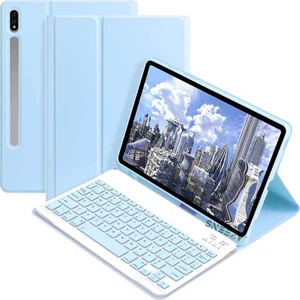 Samsung Tab S9 Fe Plus SM-X610 12.4 Inç Uyumlu Styletech Bluetooth Klavyeli Çok Yönlü Kılıf