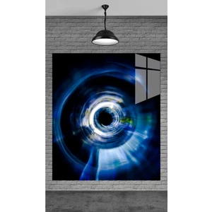 Meta Cam Muhteşem Mavi Sonsuzluk Temperli Cam Üzerine Tablo Sevgilinize Yılbaşı Hediye