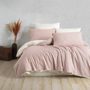 Macas Home Chance Cherry  Pamuk Ipliği Boyalı Yıkamalı Çift Kişilik Nevresim Takımı Krem 200*220