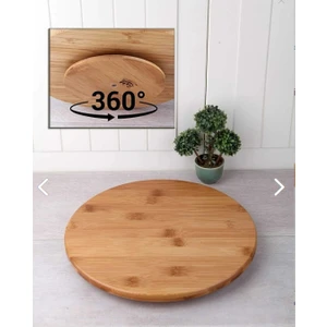 Bambu Döner Standlı 35X35 cm Pizza Sunum Tahtası