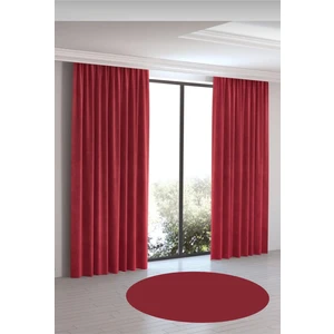 Ada Fon Perde Tek Kanat 1/3 Sık Pile 23-Kırmızı