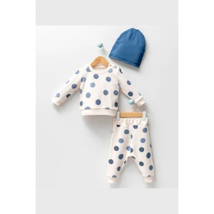 Modam Bebek By Bubbles Gezegenli Omuz Patlı Uzun Kollu Şapkalı Bebek Takım