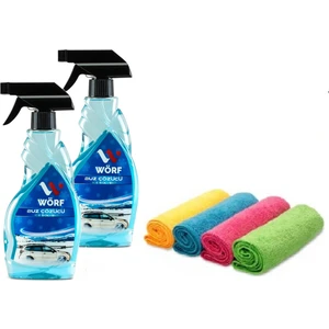 2 Adet Buz Çözücü Sprey 500 Ml. & 30*30 cm 4'lü Temizlik Bezi