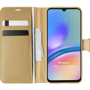 Samsung Galaxy A05S Kılıf Delux Leather Wallet Gold