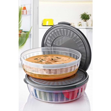 Open Home 2 Adet Kapaklı Yuvarlak Saklama Kabı Seti - Kase Fiyatı