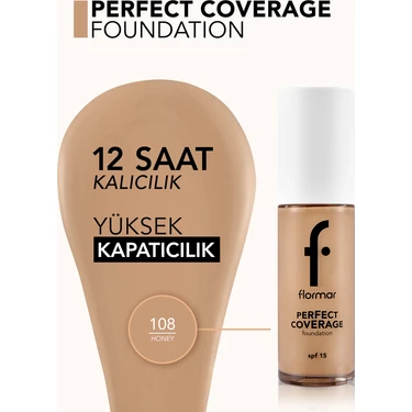 Flormar Perfect Coverage Foundation 108 Honey