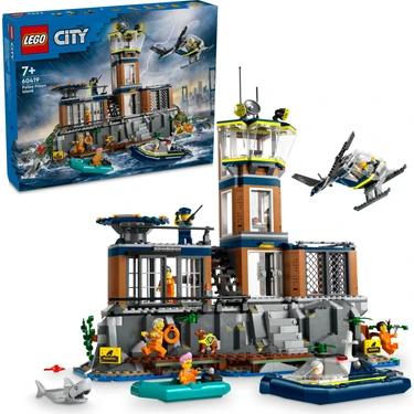 LEGO® City Polis Hapishane Adası 60419 - 7 Yaş ve Üzeri Çocuklar için Yaratıcı Polis Helikopteri