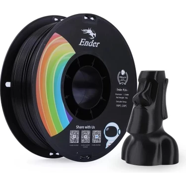 Creality Ender PLA+ Filament Siyah 1.75MM 1kg Kalite Malzeme ile
