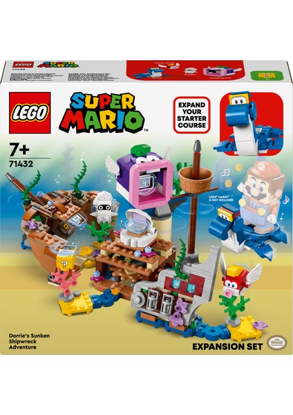 ® Super Mario™ Dorrie'nin Batık Gemi Macerası Ek Macera Seti 71432 - 7 Yaş ve Üzeri Super Mario Hayranları İçin Koleksiyonluk Yaratıcı Oyuncak Yapım Seti (500 Parça)