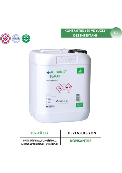 Actoanıd® Flache 5l Konsantre Yer ve Yüzey Dezenfektanı