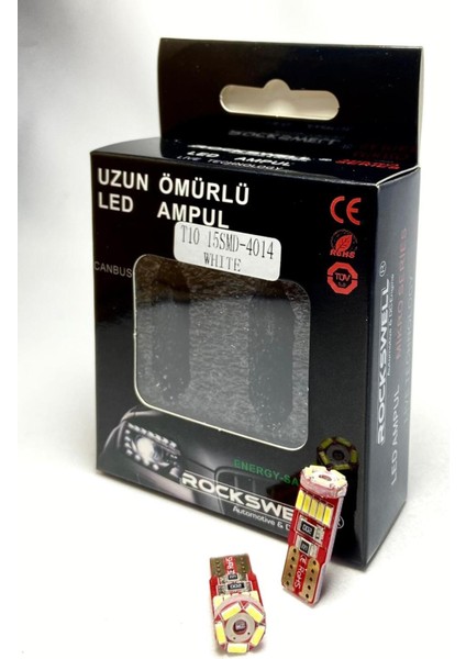 T10 Dipsiz Park Plaka Lambası Ampülü 15 Ledli Can Bus Beyaz