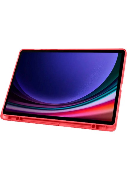 Galaxy Tab S9 Plus Kılıf Tri Folding Kalem Bölmeli Standlı Kılıf