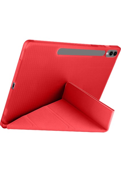 Galaxy Tab S9 Plus Kılıf Tri Folding Kalem Bölmeli Standlı Kılıf