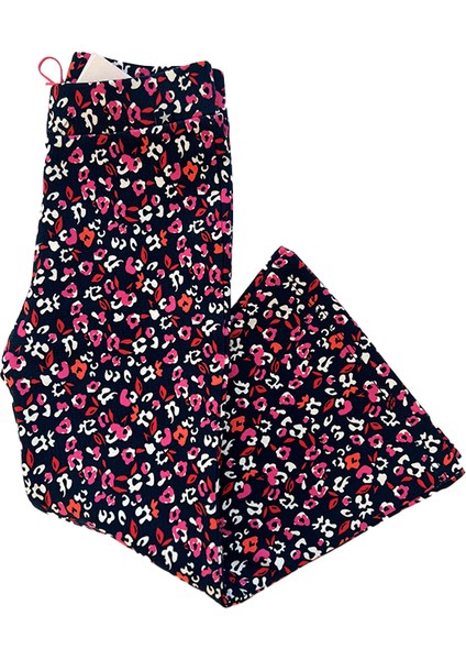 Kırmızı Çiçek Desenli Kız Çocuk Ispanyol Paça Tayt fiyatları