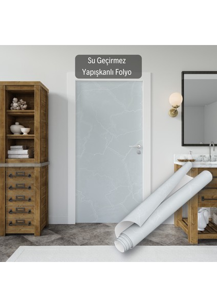 Açık Mavi Mermer Desenli Yapışkanlı Folyo, Mutfak, Tezgah, Masa, Dolap Kaplama Folyosu, Isıya Dayanıklı, Su Geçirmez, Yapışkan Folyolar, Sticker, Büyük Ebatlı, Dekoros fırsatları