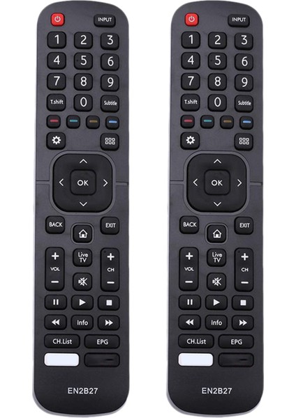 LCD Tv Için 2x EN2B27 Uzaktan Kumanda 32K3110W 40K3110PW 50K3110PW Siyah(Ingilizce Versiyon) (Yurt Dışından)