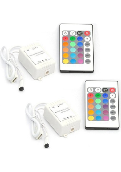 2x 24 Düğme Kablosuz Rgb LED Işık Kontrol Cihazı Ir Uzaktan 12V Dimmer (Yurt Dışından)