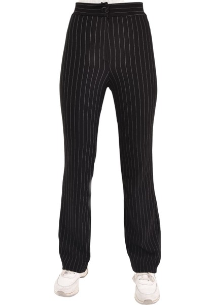 6006 Bycoolest Butik Çizgili Boru Paça Pantolon