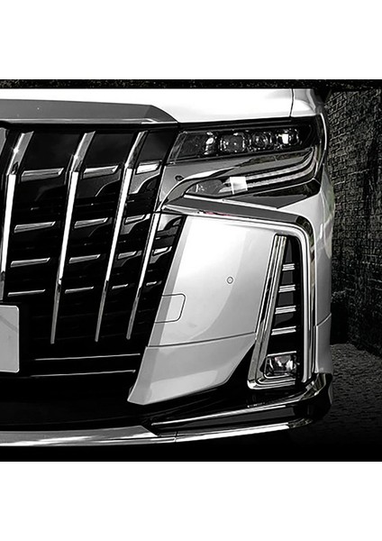 20X Alphard 30 Serisi Için Ön Tampon Trim Koruyucu Şerit Sis Lamba Işığı Garnitür Şerit Krom Dekoratif Şerit (Yurt Dışından)