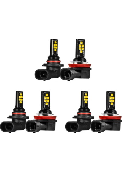 Adet Araba Vurgu Sis Farı H8/H11 3030 12SMD Soğuk Beyaz Kod Çözme Flaş LED Anti-Sis Lambası (Yurt Dışından)