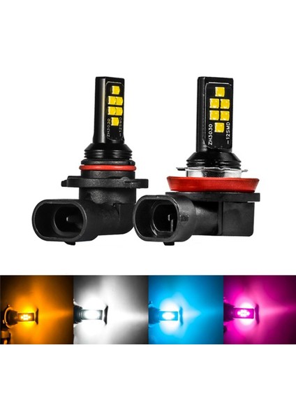 Adet Araba Vurgu Sis Farı H8/H11 3030 12SMD Soğuk Beyaz Kod Çözme Flaş LED Anti-Sis Lambası (Yurt Dışından) fiyatları