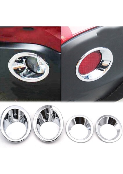 4x /dualis J10 2007-2009 Krom Ön Arka Sis Aydınlatma Koruması Tampon Lambası Trim Kalıplama Garnitür Çerçeve (Yurt Dışından)