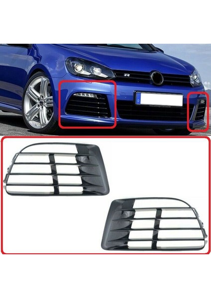 Golf Mk6 R 2009-2013 R20 Görünüm Sis Lambası Alt Tampon Izgarası Izgara Kapağı 5K0853665E 5K0853666E (Yurt Dışından)