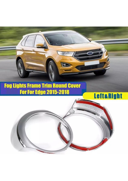 Kenar 2015-2018 Için Krom Ön Tampon Çerçeve Sis Farları Çerçeve Trim Yuvarlak Kapak (Yurt Dışından) fiyatları