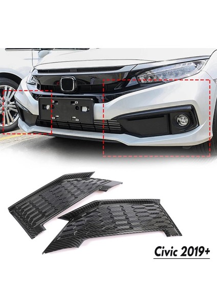 10TH 2019-2021 Için Karbon Fiber Araba Ön Sis Farları Lambası Ayar Kapağı (Yurt Dışından) fiyatları