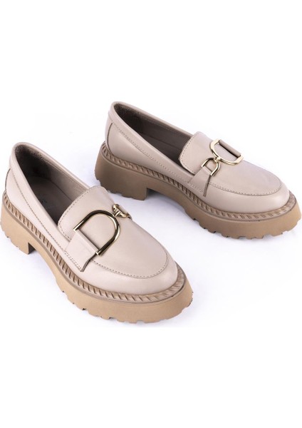 Modern Rahat Oxford Tokalı Ayakkabı Buz 7888