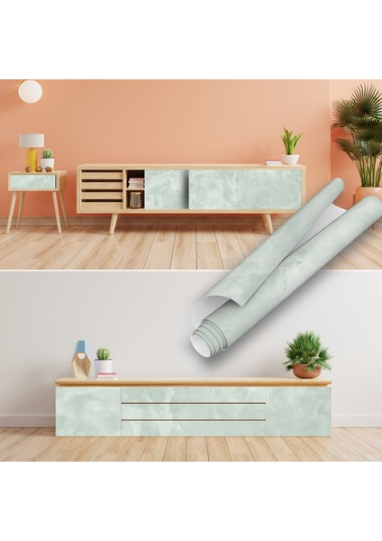 Su Yeşili Mermer Desenli Yapışkanlı Folyo, Mutfak, Tezgah, Masa, Dolap Kaplama Folyosu, Isıya Dayanıklı, Su Geçirmez, Yapışkan Folyolar, Sticker, Büyük Ebatlı, Dekoros fırsatları