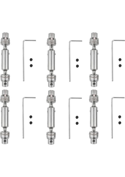 6x Yükseltme Metal Cvd Tahrik Mili D12 C24 C34 B14 B24 B16 B36 Mn D90 MN99S Rc Araba Aksesuarları, Gümüş (Yurt Dışından)