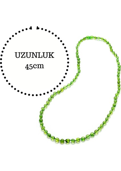 Karayip Damla Kehribar Yetişkin Serbest Kesim Yeşil Renk Kolye fırsatları