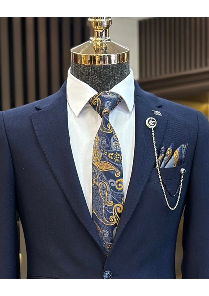 İtalyan stil slim fit 8 drop mono yaka erkek ceket lacivert T10988 fiyatları