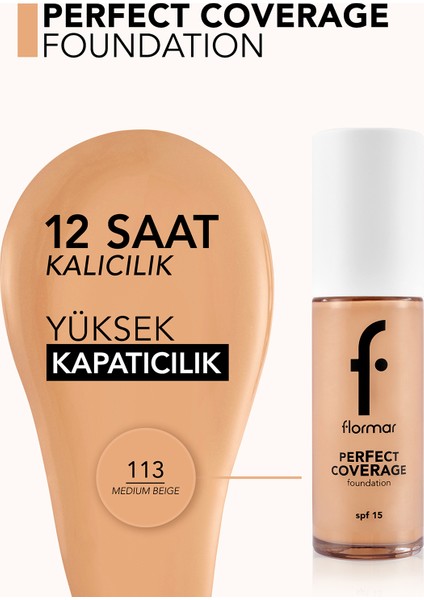 Perfect Coverage Yoğun Kapatıcı Su Bazlı Fondöten (Sıcak Alt Ton) -113 Medium Beige -8682536058308 fırsatları