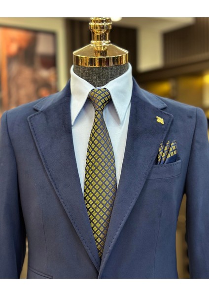 Terziademaltun Italyan Stil Mono Yaka Kadife Erkek Tek Ceket Lacivert T11046 fiyatları