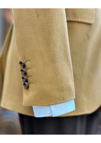 Terziademaltun Italyan Stil Kadife Erkek Tek Ceket Camel T11040 modelleri