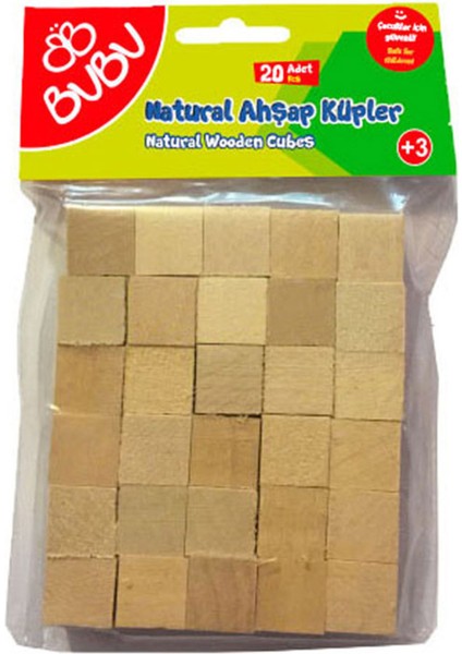 Ahşap Küpler Natural 20 Parça -HS0033